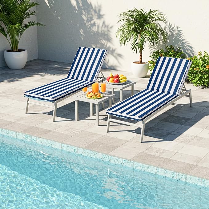 Chaise Lounge Cushions Outdoor Set of 2 - Image 7