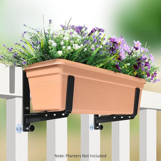 Window Box Brackets, Adjustable Planter Box Brackets, Heavy Duty Iron Flower - Image 3