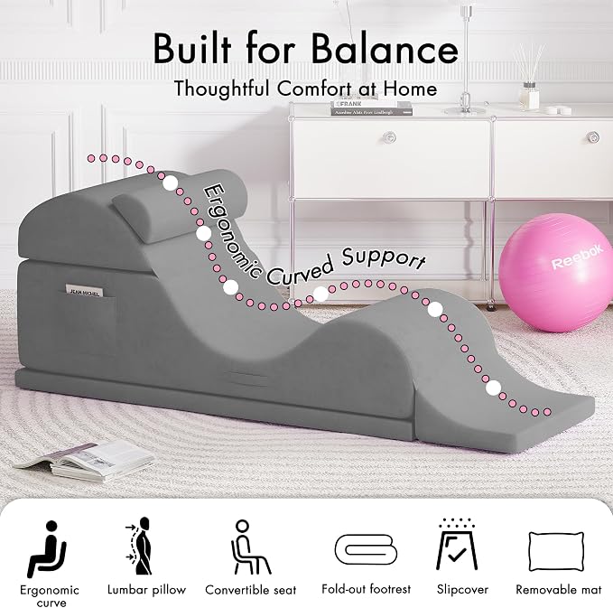 Convertible Yoga Chair for Adults, Ergonomic Foam Lounge - Image 5