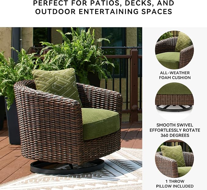 Signature Design by Ashley Horizon Hall Casual Outdoor Weather Resistant Swivel - Image 4
