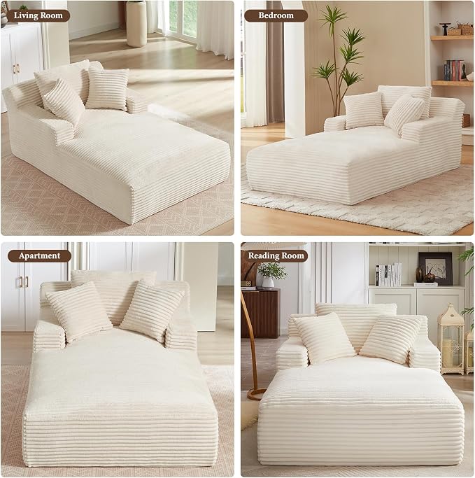 78.7" Chaise Lounge Chair Indoor, Oversized Boneless Couch Comfy Upholstered - Image 7
