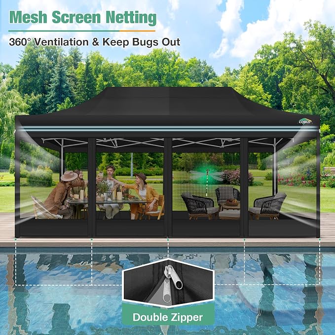COBIZI 10x20 Canopy Tent, Heavy Duty Pop up Canopy - Image 6