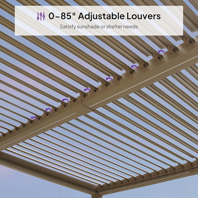 PURPLE LEAF 10x12 ft Louvered Pergola - Image 7