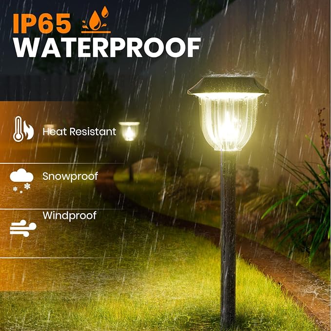 AOSEA Bright 10 Pack Solar Lights Outdoor IP65 Waterproof, LED Solar Lights - Image 7
