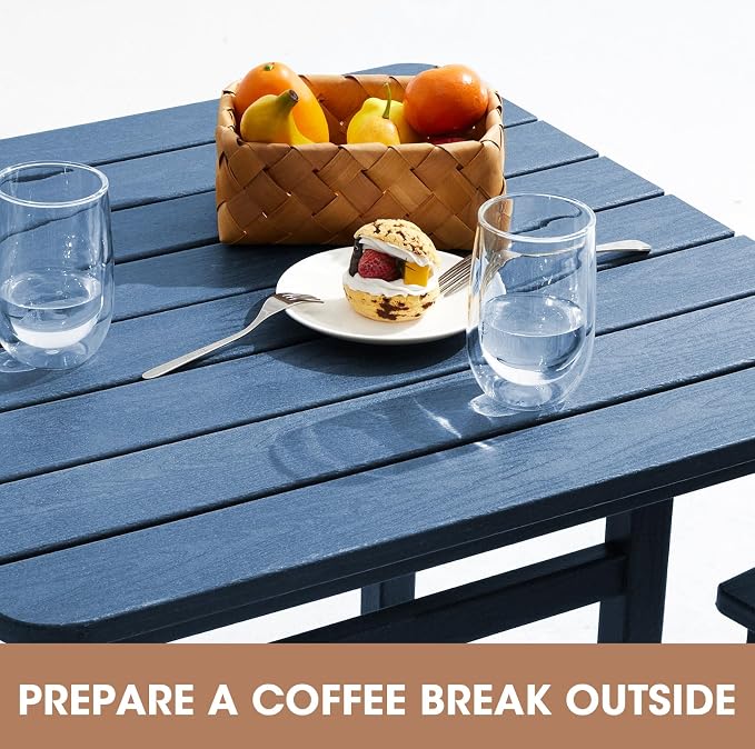 SERWALL Balcony Adirondack Chairs and Table 3 Pieces Set, Adirondack Bar Height - Image 2