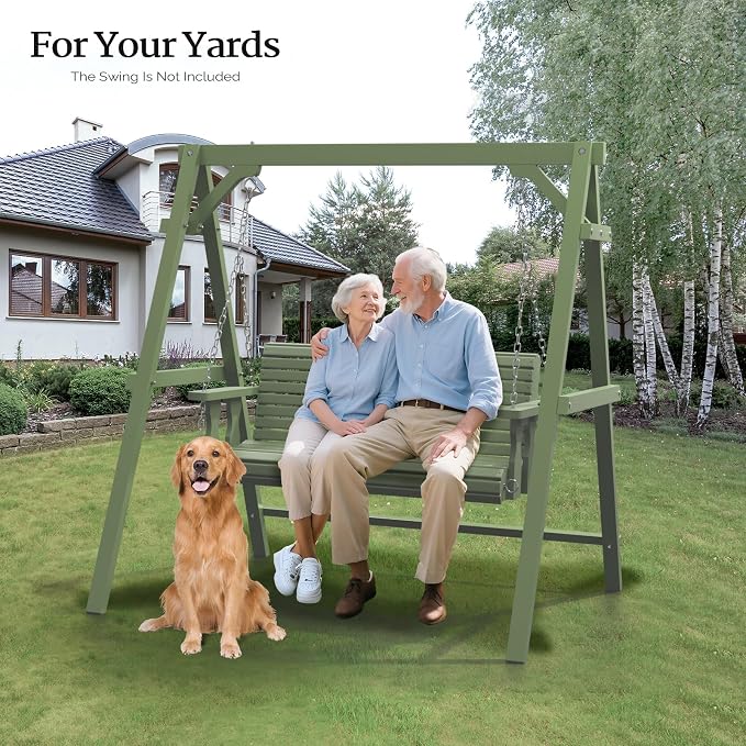 VINGLI 4FT Porch Swing Frame, 660 LBS Capacity Wooden A-Frame Swing Stand - Image 7