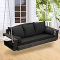 3-Person Hanging Porch Swing, Outdoor Wicker Chair, 76inch Bench by UTOASIS