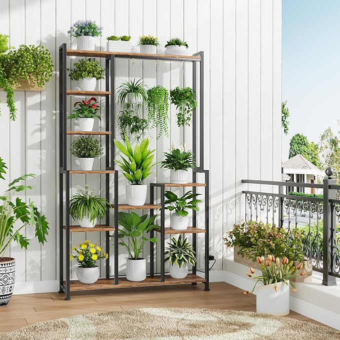 C2 Plant Stand Indoor with Grow Lights, Indoor Tiered Metal Plant Stand 70.87" - Image 7