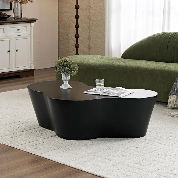 50" Coffee Table Modern Irregular Center Table Fiberglass Sturdy Table - Image 3