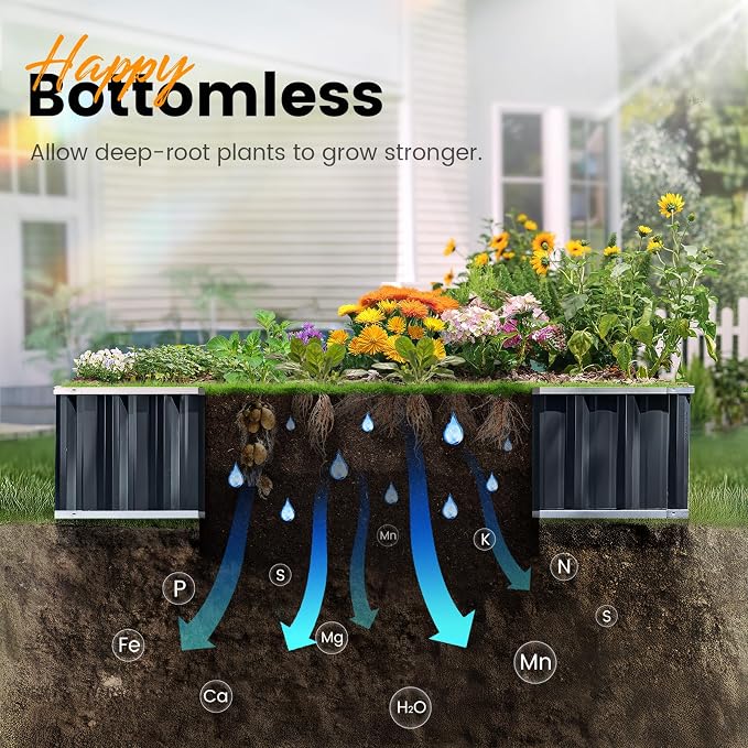 KING BIRD Raised Garden Bed 101" x 36" x 12" 4 Installation Methods - Image 6