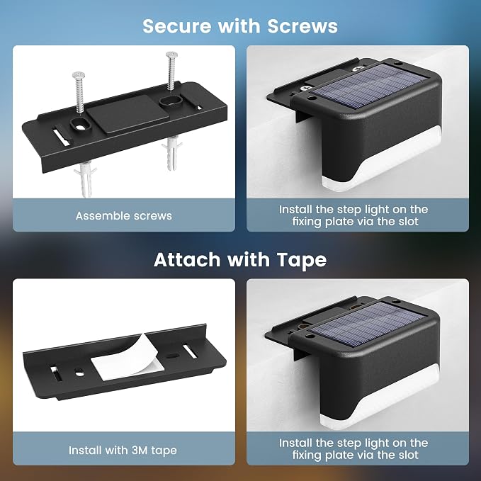 SOLPEX Solar Deck Lights Outdoor, Solar Fence Lights Waterproof LED Step Light - Image 8