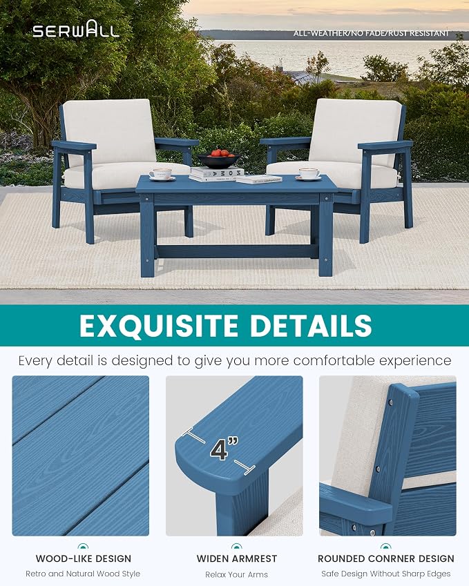 SERWALL HDPE Outdoor Couch Set of 2 - Image 4