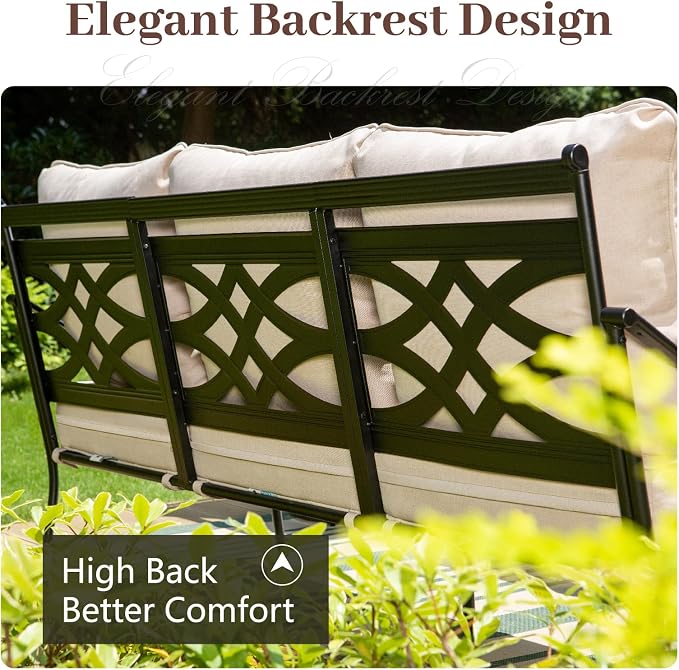 MFSTUDIO 7 Seats Large Metal Patio Conversation Sets, 5 Pieces Outdoor - Image 3