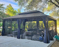 PURPLE LEAF 14' X 20' Outdoor Hardtop Gazebo Patio Wide Aluminum Frame Metal by PURPLELEAF
