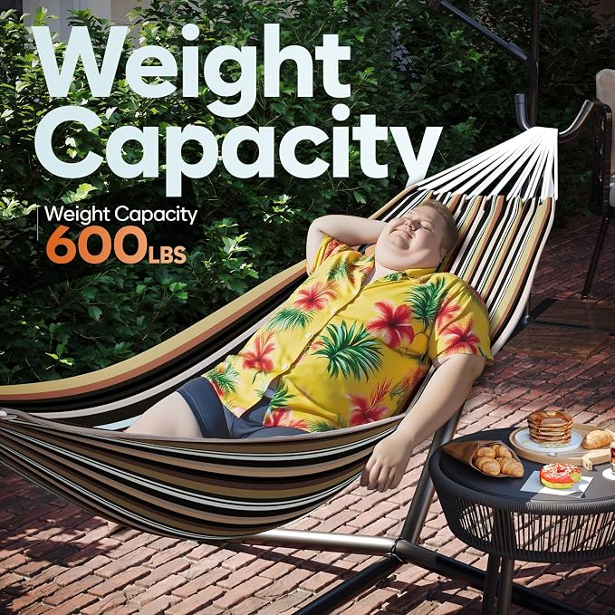Hammock with Stand for Outside, 600lbs Portable Hammock with Steel Frame for - Image 5