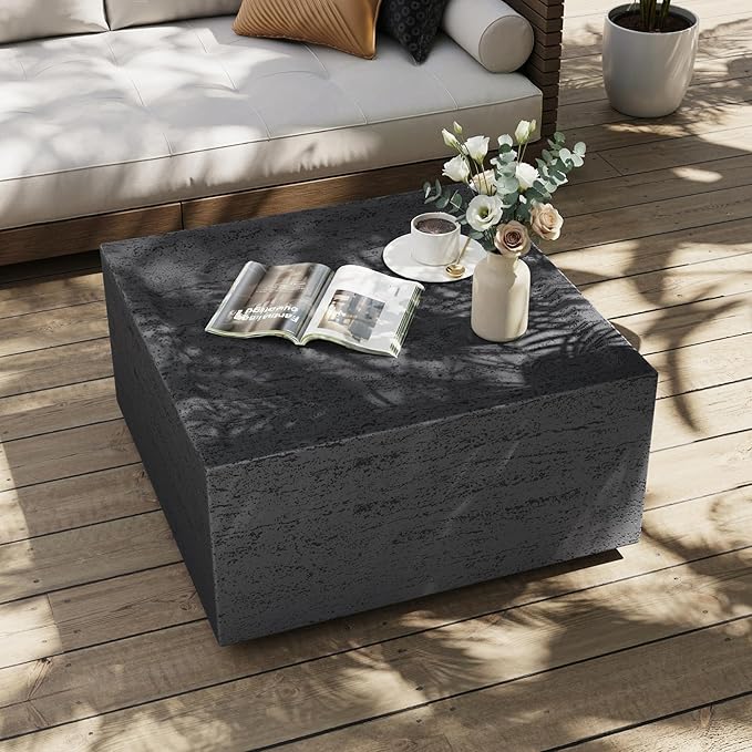 UPHA Outdoor Square Coffee Table, Small Modern Minimalist Accent Tables - Image 7