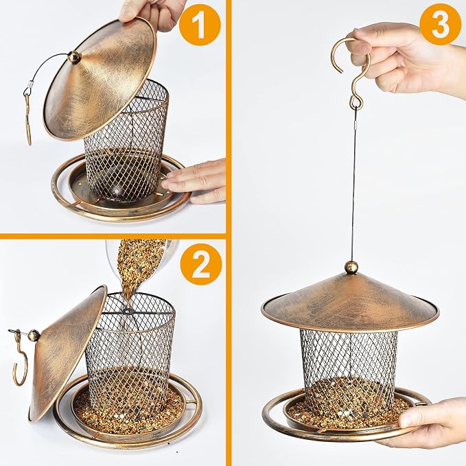 Bird Feeders for Outdoors, Heavy Duty Metal Wild Finch Feeder for Sparrow - Image 7
