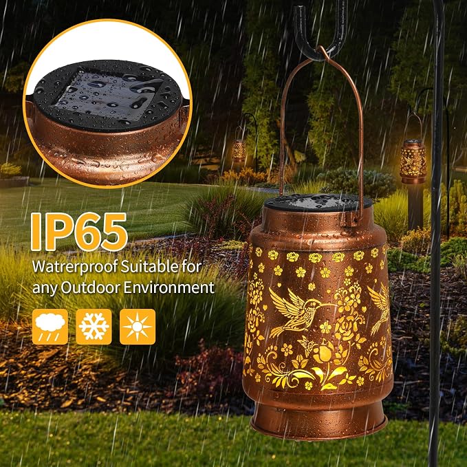 Hummingbird Solar Lanterns Outdoor Waterproof Garden Decor Christmas Gifts - Image 6