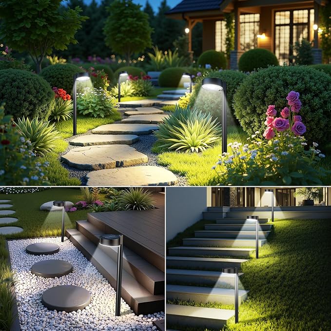 6 Pack Solar Pathway Lights Outdoor, 12 Brighter LED Solar Lights Outdoor - Image 7