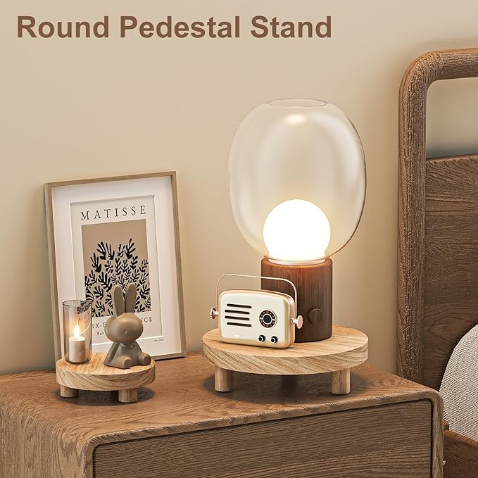 Wood Plant Stand Indoor Outdoor, 12/10/8/6" Round Wood Riser - Image 6