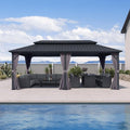 PURPLE LEAF 10' X 20' Permanent Hardtop Gazebo Aluminum Frame by PURPLELEAF
