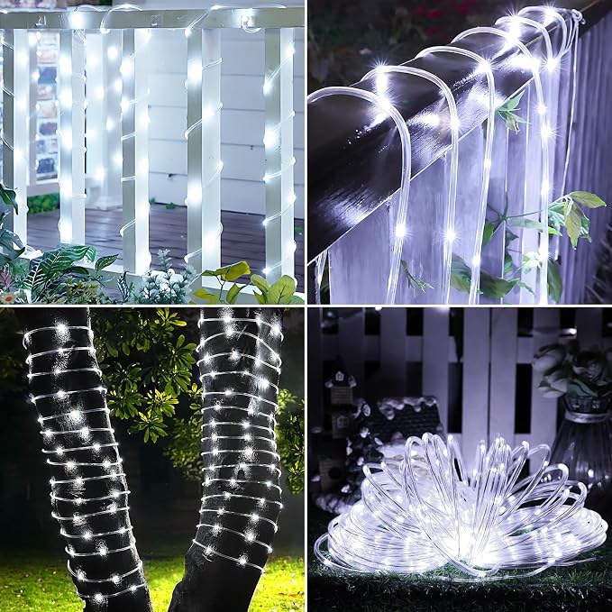 Solar Rope Lights, 2 Pack Total 132ft 400LED Solar String Lights, 8 Modes - Image 7