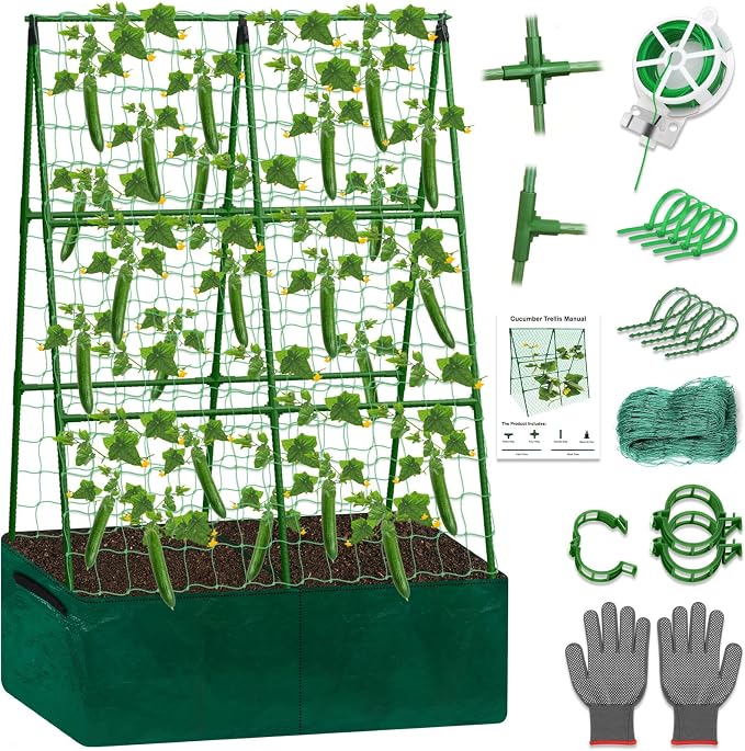 Cucumber Trellis for Garden, 34 X 47 Inches A Frame Gardening Trellis by Tidponra