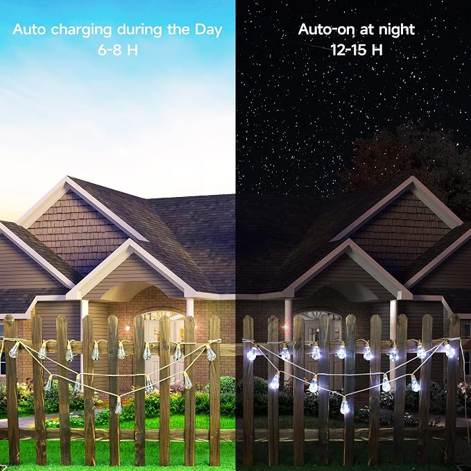 Solar Outdoor String Lights, 2 Pack 20Ft Vintage Rope Hemp Solar Patio Lights - Image 4