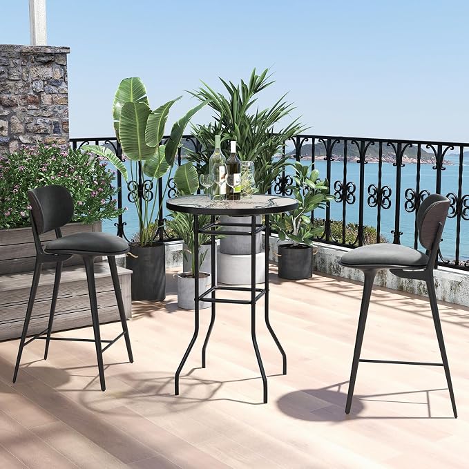 Tangkula 27 Inches Patio Bar Table, Round Bar Height Bistro Table - Image 2