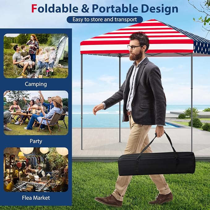 Tangkula 6.6x6.6 Ft Pop Up Canopy, 1 Person Instant Setup Canopy Tent - Image 9