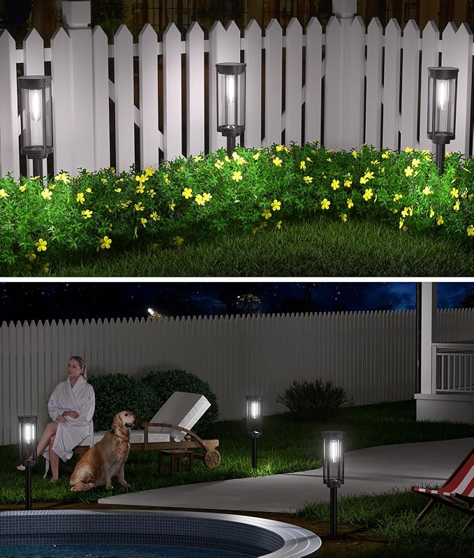 6 Pack Solar Pathway Lights Outdoor, Super Brightness IP65 Waterproof Auto - Image 7