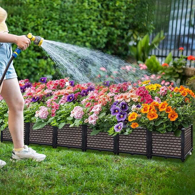 Large Planters for Outdoor Plants 14" Tall Planter Box, Raised Beds for - Image 9