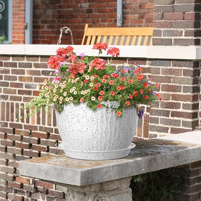 12/10/9 inch Large Flower Pots, 3 Set Big Plant Pots - Image 6