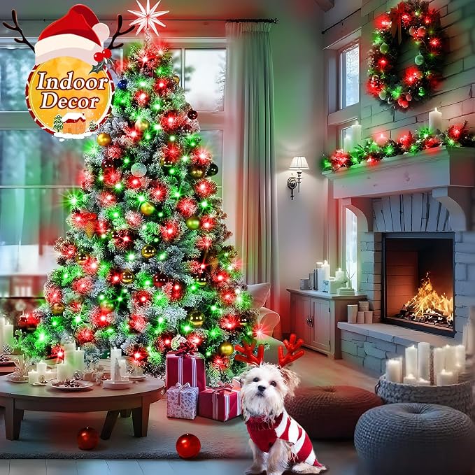 KNONEW Outdoor Christmas Lights 500 LED 197ft String Lights 8 Modes & Memory - Image 4
