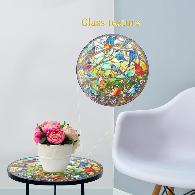 Mosaic Hummingbird Outdoor Side Tea Table, Glass Plant Tables Indoor Decorative - Image 5