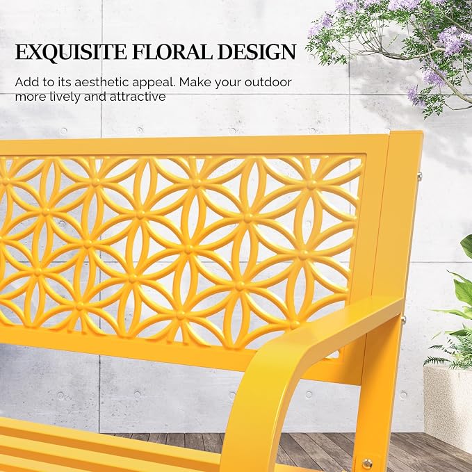 VINGLI 50" Outdoor Bench Metal - Image 5