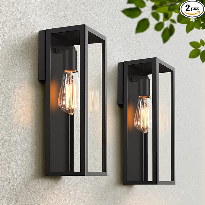 2-Pack Outdoor Wall Lanterns, Exterior Waterproof Wall Sconce by WelcometoVerRon