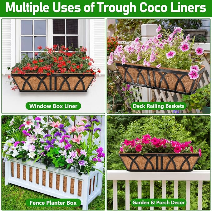 Riare 4 Pack 24 Inch Rectangle Coconut Liners - Image 7