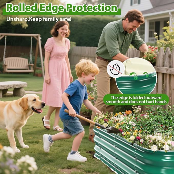 Galvanized Raised Garden Bed for Gardening, Modular Above Ground Growing - Image 8
