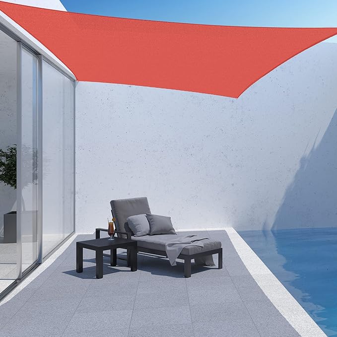 AsterOutdoor Sun Shade Sail Rectangle 12' x 12' UV Block Canopy - Image 5