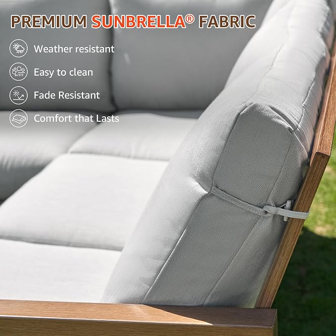 NATURAL EXPRESSIONS 6 Pieces Patio Furniture Sets, Sunbrella Outdoor Furniture - Image 3