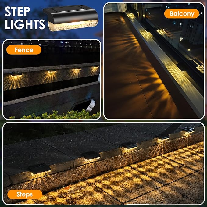 Mancra Solar Step Lights Outdoor, Solar Deck Lights Waterproof Outdoor Lighting - Image 6