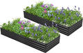 2PCS 8x4x1ft Galvanized Raised Garden Bed Kit, Galvanized Planter Raised Garden by Easllre