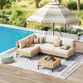ABCASA Patio Furniture Set, 5-Piece Wicker Outdoor Patio Furniture Sets by ABCASA