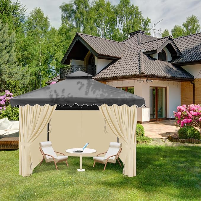 Gazebo Universal Replacement Privacy Curtain, 4-Panels Sidewall - Image 7