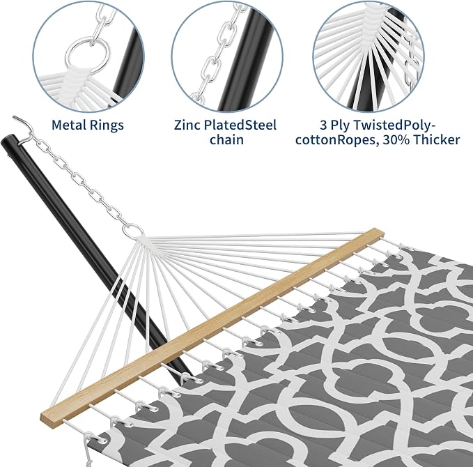 GAOMON Double Hammock with Stand, 475 lb Capacity, Adjustable Portable Hammock - Image 4