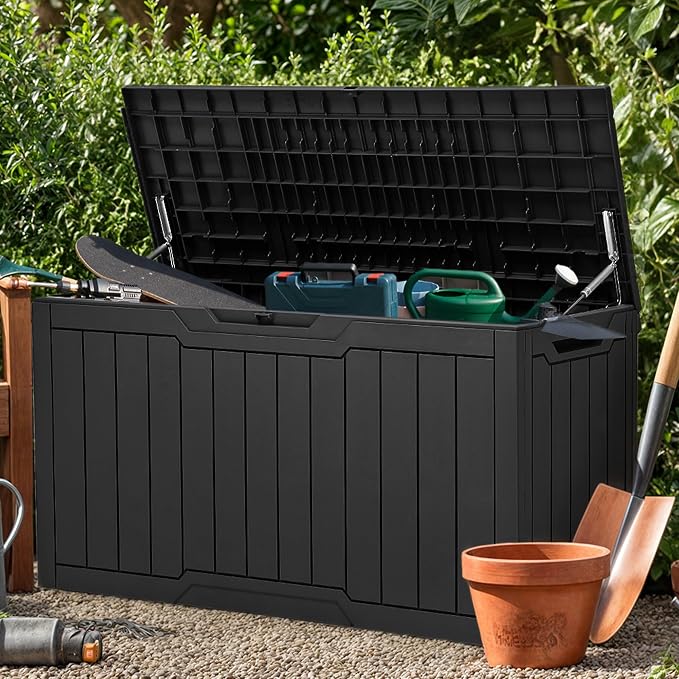 YITAHOME 100 Gallon Outdoor Storage Box, Large Water Resistant Resin Deck Box - Image 6