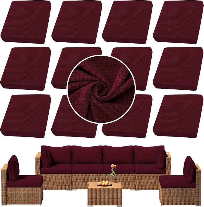 Outdoor Cushion Covers Set, Replacement by SUKAIKEQA