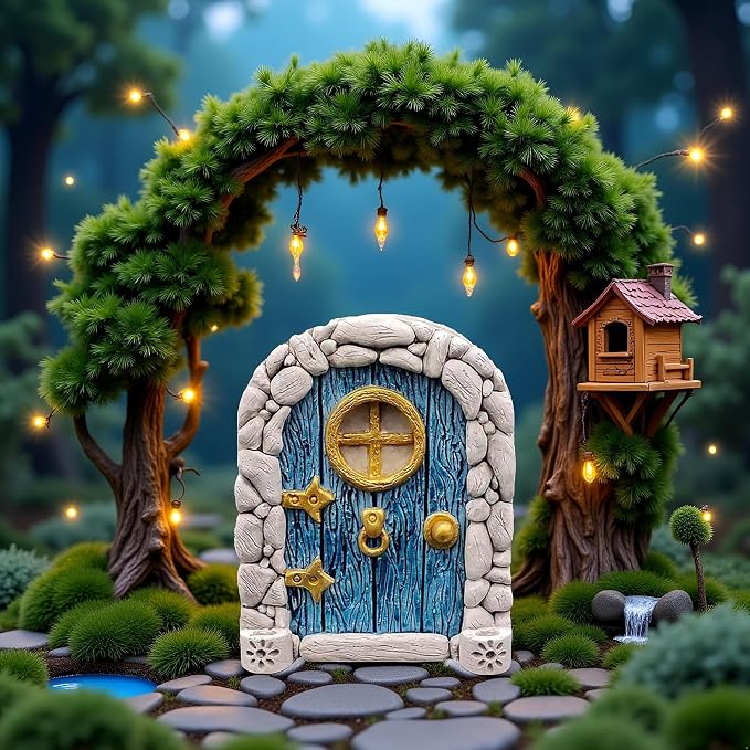 Blue Streak Archway Mini Fairy Garden Door - Image 3