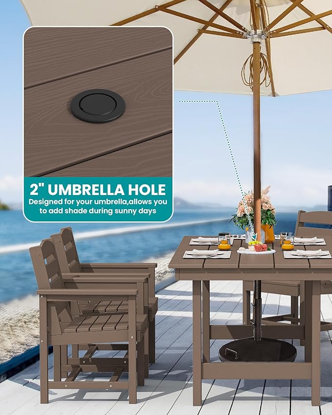 SERWALL Patio Dining Sets for 10 Person, HDPE Dining Set - Image 6